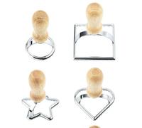 Wonton, set di 4 tagliapasta, per ravioli, con manico in legno, utilizzato come rullo per pasta per fai da te, cucina domestica