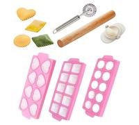 Wonton Wrapper Maker Tools 6 pezzi con mattarello taglierina | Formatori manuali per ravioli fatti in casa Wonton Prep Progetti di cucina in famiglia