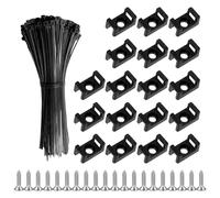 Wonvify 100 Pezzi Fascette Fascette Stringicavi Plastica con Base Adesiva per Fascette Stringicavi e Viti, 100 mm Autobloccanti Fissaggi Elettrici Morsetto di Serraggio per Cable Management, Nero