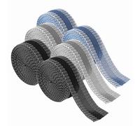 Wonvify 6 Rotoli Nastro Adesivo Termoadesivo Forte per Pantaloni Orlo Svelto, 2X3X2M, Striscia Autoadesiva per Pantaloni, Nastro in Tessuto (Nero, Grigio, Blu), Adatto per Pantaloni