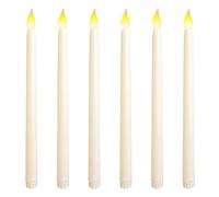 Wonvify Candela Led Lunghe 6 Pezzi, con Fiamma Tremolante 3D, Lumini Led Batteria, Candele per Festa Matrimonio Deco Festival Decorazione, Luce Bianca Calda