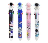 Wonvify Penne Colorate per Bambini, 4 Pezzi 10 in 1 Penna a Sfera Retrattile Multicolore, Divertente Penna Kawaii per Ufficio, Materiale Scolastico, Studente, Regalo di Compleanno Ideale per Bambini
