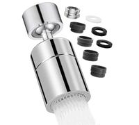 Wonvify Rompigetto Rubinetto Cucina, Aeratore Rompigetto Rubinetto Bagno in Metallo 2 Modalità, Fornito con 5 Adattatori, per Rubinetto con Filettatura Esterna M22 M20 o Filettatura Interna M24M22M20