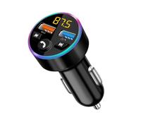 Wonvify Trasmettitore FM Bluetooth per Auto, Adattatore Bluetooth Auto Radio Musica MP3 Lettore con Chiamata Vivavoce, Caricabatterie Auto con 2 Porte USB Ricarica Rapida, Luci LED a 7 Colori