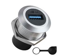Wonvify USB 3.0 per Presa a Pannello, Incorporato Filettato Fissaggio Adattatore 5Gbps USB3.0 Femmina,USB Auto Incasso con Tappo Impermeabile,Rotondo Convertitore Presa