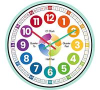 WONZOM 30 CM Orologio da parete educativo per bambini, silenzioso, senza ticchettio, funzionamento a batteria, impara a leggere l'ora,orologio da parete in vetro decorativo, soggiorno/sala studio