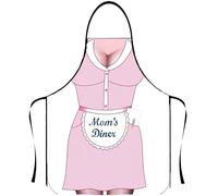 WOO LANDO Grembiule da cucina con fascia da collo da annodare, impermeabile, 73 x 57 cm (MOMS DINER)
