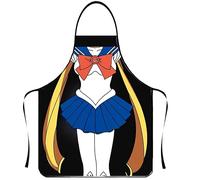 WOO LANDO Grembiule da cucina con fascia da collo da annodare, impermeabile, 73 x 57 cm (SAILORMOON)