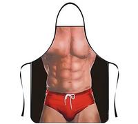 WOO LANDO Grembiule da cucina e grembiule per barbecue da uomo, 73 x 57 cm, divertente regalo per barbecue, M