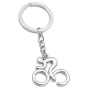 WOO LANDO Portachiavi per atleti, in acciaio inox, con motivo sportivo stilizzato, regalo per ciclisti, giocatori di calcio, pallacanestro, corridori e tennisti, Bicicletta, Taglia unica