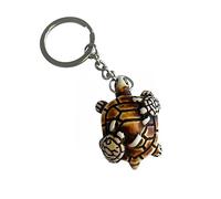 WOO MANTO Portachiavi tartaruga con due tartarughine - Ciondolo animale in resina, stile vintage, design famiglia, 4,2 x 3 cm