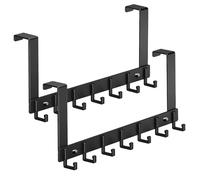 Woobroo Ganci sopra la porta, confezione da 2 ganci resistenti sopra la porta con finitura antiruggine, 7 ganci in alluminio sopra le porte appendiabiti per cappotti, cappelli, borse, vestiti