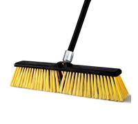 Woobroo Scopa da giardino, spazzola da cortile, resistente, manico lungo telescopico, per la pulizia di bagno, cucina, patio, garage, terrazza, cemento, legno, pietra, piastrelle