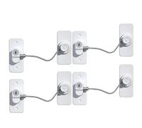 Woobroo Serrature per finestre in UPVC, confezione da 4 serrature di sicurezza per finestre, senza foratura, limitatori per finestre in UPVC, serrature per finestre di sicurezza per bambini con chiave