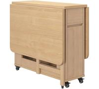 Wood,1.3m Table,Set da Pranzo Pieghevole, Tavolo da Pranzo Pieghevole Allungabile con 4 Sedie, Tavolo A Ribalta in Legno Massello, per Cucina, Sala da Pranzo, Soggiorno