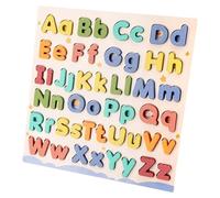 Wood Alphabet Puzzle, Letter Learning Blocks Set, Interactive Capital Smallletters Matching Board Toy, Educational Preschool Skill Game, Kids Kindergarten Classroom Home Use 29,8 x 29,8 x 1 cm