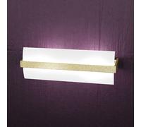 WOOD APPLIQUE CM.40 2 LUCI FOGLIA ORO 1019-A40-FO