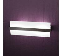 Applique Contemporanea Wood Metallo Nerowengè Vetro Bianco 2 Luci E27 L40Cm