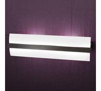Applique Contemporanea Wood Metallo Nero Wengè Vetro Bianco 2 Luci E27 L50Cm