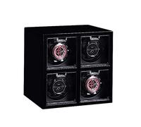 Wood Automatic Rotate Watch Winder with 5 Mode Storage Boxes for 4 Watches (Black)