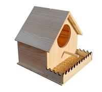 Wood Bird House | Bird Nesting House | Ventilated with Perch Feeder Warm Breeding Habitat for Hummingbird Parrot Cockatiel Orchard Garden Park Schoolyard