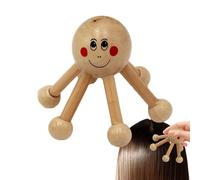 Wood Body Massager - Scalp Relaxation Tool, Wooden Body Massager | Comfortable Six-Leg Spider Design Scalp Stimulator Head Relax, Handheld Neck Manual Head Massage Tool For Men, Ladies, Comfort