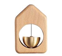 Wood Brass Magnetic Doorbell - Magnetic Doorbell | Shopkeepers Bell For Door | Magnetic Shopkeepers Bell | Wooden Brass Doorbell Easy Installation, Doorbell With Pleasant Tone For Home Shop