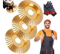 Wood Carving Disc for Angle Grinder, Tungsten Carbide Sanding Discs & Wood Grinding Disc Set - Heavy-Duty Polishing Pad, Wheel for Wood Cutting, Shaping, Carving, Sanding (Surface inclinée)