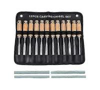 Wood Carving Hand Chisel Set, Woodworking Gouges Tool 12 in 1