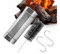 Wood Chip Smoker, Electric Infuser Tube, Slow Release with Consistent, Heavy Duty Steel Built BBQ Device, Cooking Equipment with Hex Pattern, Flavor Tool for Cheese Nuts