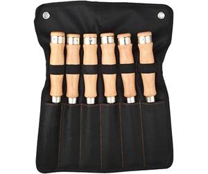 Wood Chisel Set, Cr-V Construction, Wood Handles with Hammer End for, Carving,Cutter Head Width - 8mm,14mm,16mm,18mm,32mm,38mm,6-Piece Set