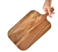 Wood Chopping Board, Double-Sided Cutting Tray with Handle, Steak Cheese Serving Plate for Kitchen, Outdoor Cooking, Commercial, RV, Restaurant and Camping, 16.14X4.72X0.591 Inches