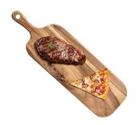 Wood Chopping Board, Handled Cutting Tray, Reversible Serving, Integrated Juice Groove, Purpose Cheese & Steak Platter For Kitchen Prep, Restaurant Service, Rv Camping
