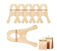 Wood Clothes Pin - Heavy Duty Wooden Clips, Natural Wood, Multi-Purpose Pins | Clip For Laundry, Bathroom, Crafts, Classroom Display, Fabric Hanging, Christmas Decorations, Towel Drying, Shower Use, D