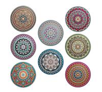 Wood Coaster | 8 pezzi Beverages Wooden Craft Coasters,Exquisite Tabletop Heat Protection Kitchen Decoration For Family Coworkers Lovers