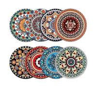 Wood Coasters, 8 pezzi, 3.94in Premium Wooden Drink Coaster, Heat Protection Beverages, Stylish Tabletop Decoration for Home, Kitchen, Friends, Coworkers, and Loved