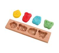 Wood Cookie Cutter, Cartoon Cookie Mold, Fondant Pastry Stamp, Pressure Carved Design, Reusable Baking Tool, Birthday Wedding Class Use, 11,81 x 2,76 Inches Wood 1 pezzo