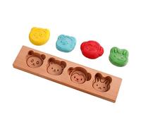 Wood Cookie Mold, Biscotti Cutter Stamp, Cartoon-Shaped Mould for Pastry Decorating Chocolate Fondant Designs, Fun Baking Tool Use at Home School Party Wedding Birthday Event Kitchen Gift Setup
