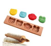 Wood Cookie Mold, Cartoon Biscuits Cutter Stamp, Fondant, Pastry, Birthday and Wedding Treats, Baking Mould Tool for Food Bloggers, Home Bakers, Cooking Classes, Dessert Crafts