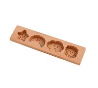 Wood Cookie Mold, Cartoon Biscuits Cutter Stamp, Fondant, Pastry, Birthday and Wedding Treats, Baking Mould Tool for Food Bloggers, Home Bakers, Cooking Classes, Dessert Crafts