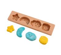 Wood Cookie Mold, Cartoon Biscuits Cutter Stamp for, Chocolate, Cakes, Fondant and Pastry, Reusable Cookie Making Mould for Birthday, Cooking Class, Food Bloggers, Home Bakers