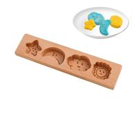 Wood Cookie Mold, Cookie Cutter Stamp, 11.81x2.76 inches Cartoon Baking Mould, Food Grade Design, Easy Pattern Press, Perfect for Birthday Wedding Cakes Chocolate Fondant Pastry Bake