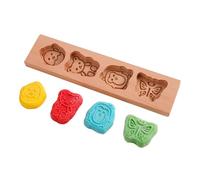 Wood Cookie Mold, Stamp, Cartoon Cutter Tool, Creative Baking Accessory Set, Fun Dessert Shaping Mould for Birthday Wedding Cakes Fondant Pastry Home Bloggers Cooking Class, 11.81x2.76 Inches