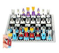 Wood Doll Chess - Creative Cine Strategy Board Game, Child Interaction Toy, Set di puzzle di apprendimento | Educational Family Challenge Chess Board per bambini adulti Idea regalo da tavolo da