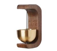 Wood Door Chime Hanging Magnetic Bell, Shopkeeper Decoration Doorbell, Metal Jingle Bells for Opening When Entering Decoration, Indoor Ornament for Refrigerator, Small Doorbell for Home, Restaurant