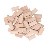 Wood Dowel Stopper Beech Wood Insertion Block 50PCS High Strength Flat Design for Furniture Splicing Cabinet Making Solid Hardwood Durable Rectangular Dowel Blocks (6 * 20 * 40MM)