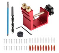 Wood Drill Jig - Precision Angle Guide, Adjustable Hole Positioning Tool, Heavy Duty Carpentry Locator Kit | Furniture Assembly Drill Set, Wood Joinery Alignment Tool for DIY Cabinet Construction
