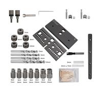 Wood drilling guide 3 in 1 Jig Kit Adjustable Perforation Puncher Guide Locator positioning Multifunction Home Accessory Carpentry (Pino C c)