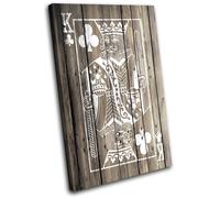 Wood Effect King of Clubs Gaming SINGLE TELA parete arte foto stampa