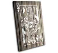 Wood Effect King of Diamonds Gaming SINGLE TELA parete arte foto stampa